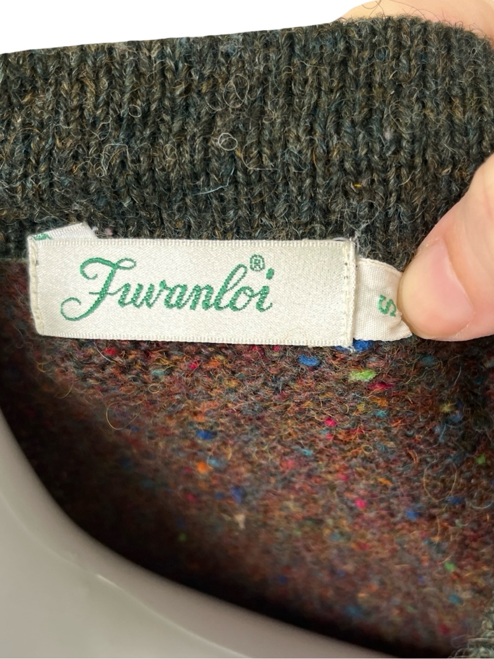 Vintage Fwanloi Wool Cardigan Sweater Brown Floral Knit Womens Size Small - Picture 6 of 9